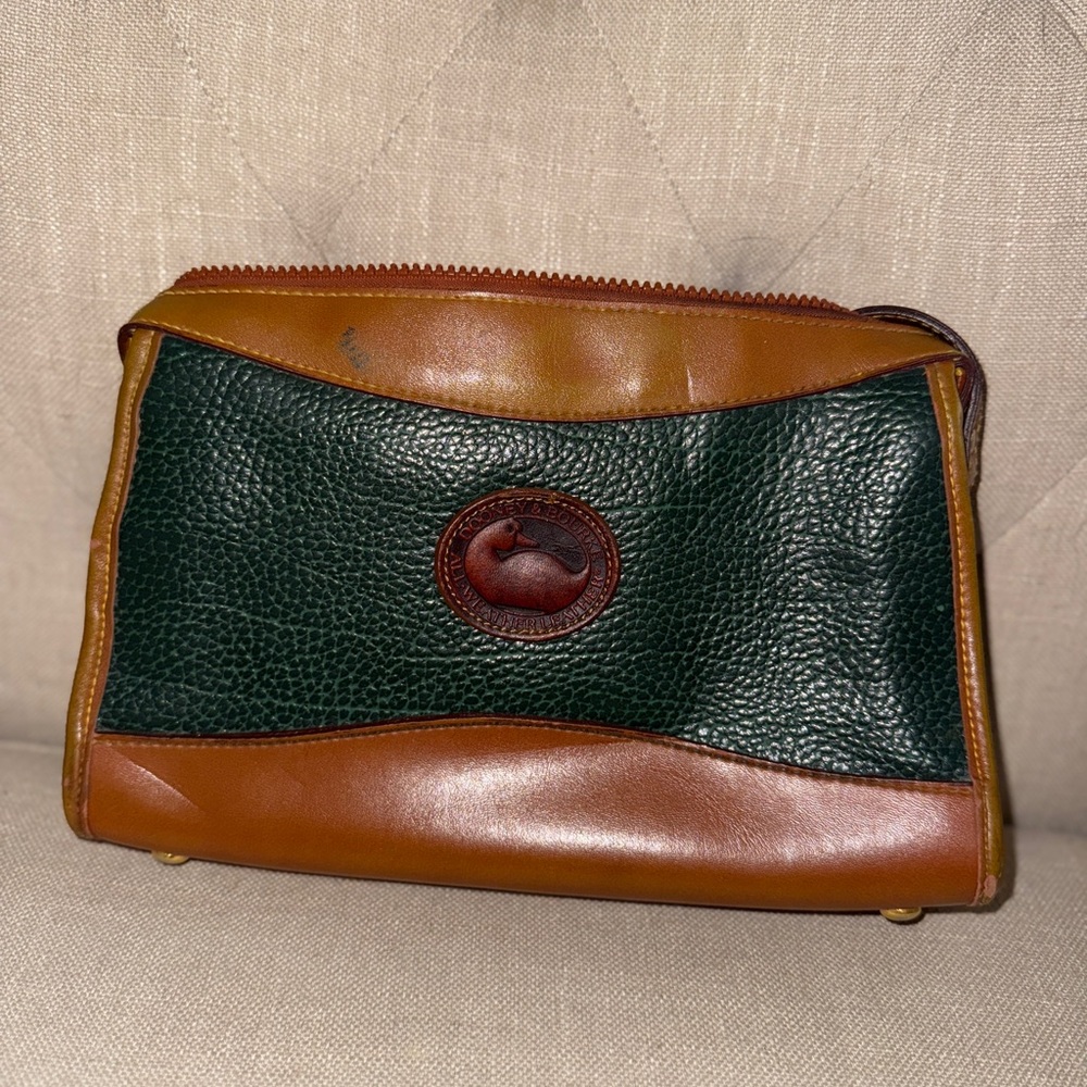 Classic Brown and Green Leather Men's Bag